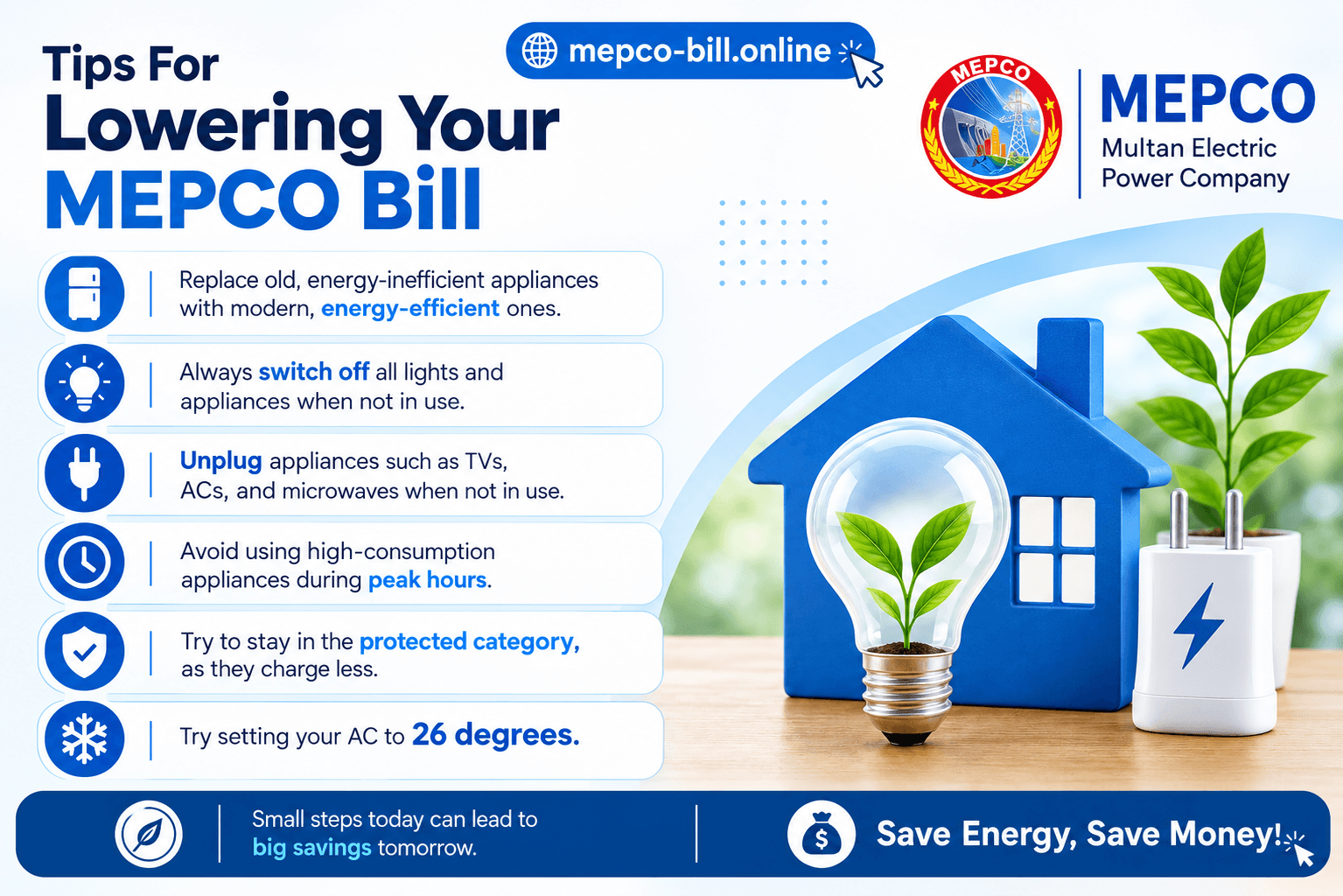 MEPCO bill saving tips for reducing electricity usage
